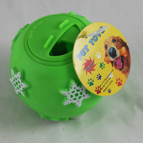 笑娃厂家PVC搪胶静态发声塑胶宠物玩具漏食球、狗粮球、喂食球