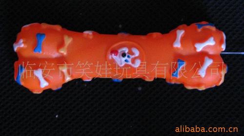 笑娃PVC搪胶静态发声塑胶宠物狗玩具-19CM雪人树叶骨头