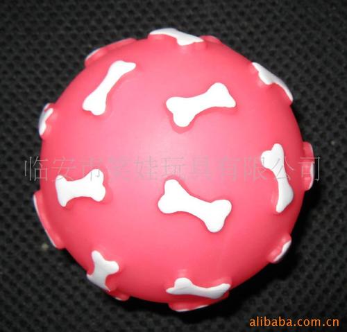笑娃发声塑胶静态搪胶宠物玩具-7CM狗脸球