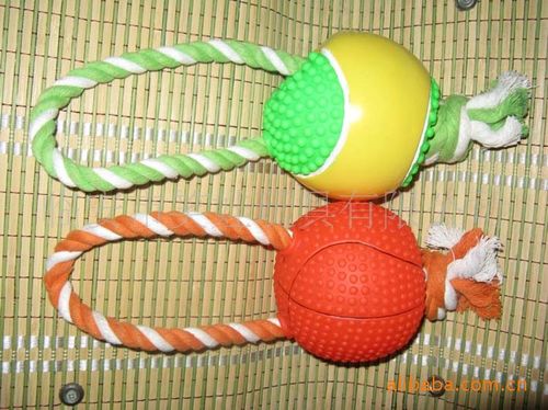 笑娃搪胶宠物发声玩具-30CM穿绳橄榄球发声球