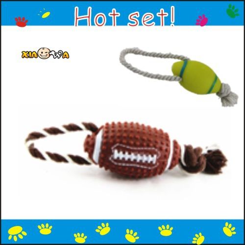 笑娃搪胶宠物发声玩具—34CM穿绳橄榄球