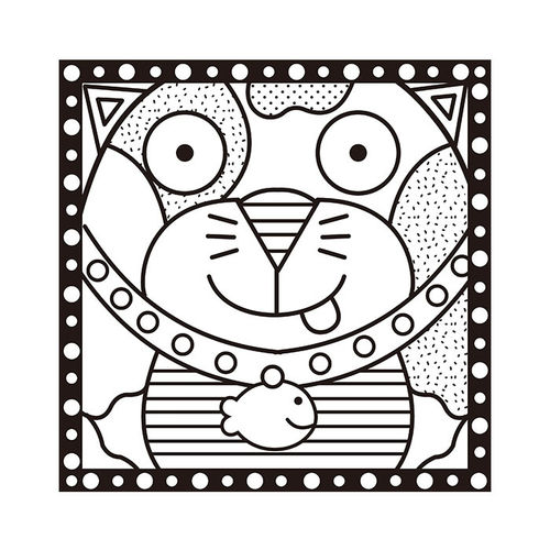 ROSSE FASHION手绘水彩笔9寸DIY彩绘水彩画-小猫图形