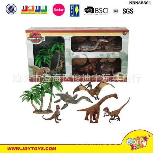 儿童新款仿真动物模型恐龙组合玩具礼品盒