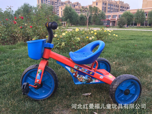 红曼福厂家直销1-3岁儿童三轮车红/蓝推车HMF-306