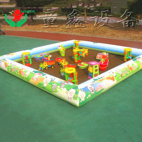 厂价直销多规格多款式组合彩绘喷绘决明沙池子充气儿童玩具沙滩池
