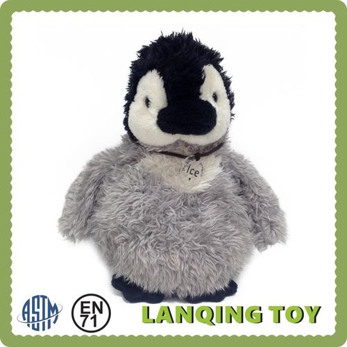 仿真北极熊南极企鹅毛绒玩具灰色 按图设计生产订做 出口质量