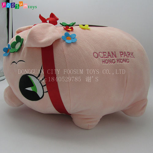 东莞玩具厂家批发 香港海洋公园玩具 戴花朵胖胖猪 pinkpink猪猪