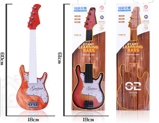 新款益智仿真木纹吉他两色混装批发