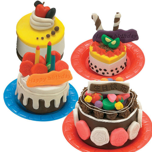 儿童过家家仿真制作生日蛋糕3D橡皮泥彩泥挤压机工具套装