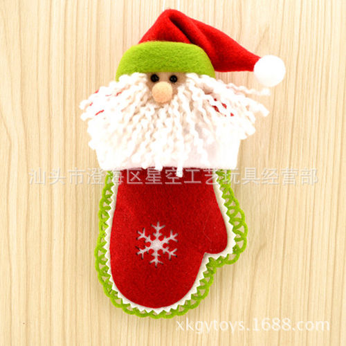 圣诞老人麋鹿装饰挂件 圣诞节日用品手套公仔