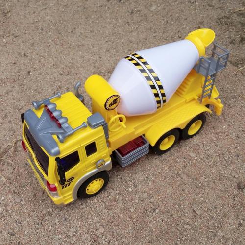 儿童玩具搅拌机惯性汽车模型灯光音效水泥罐车工程车