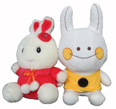 欢乐颂情侣兔公仔毛绒娃娃玩具