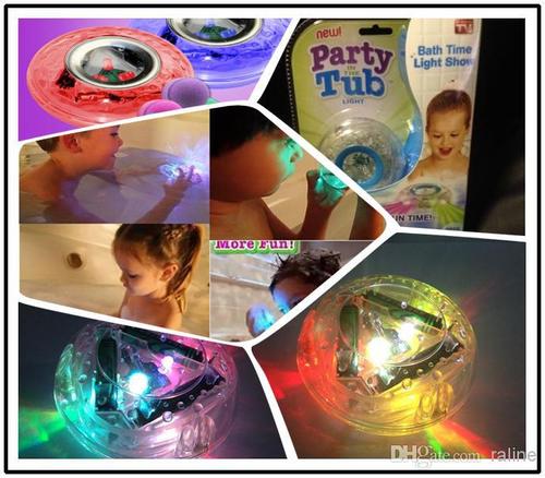 婴幼儿儿童洗澡戏水玩具LED七彩漂浮浴缸灯节日彩灯发光球