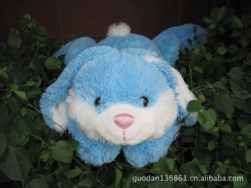 60cm蓝色大爬兔 毛绒玩具厂定制生产各类填充毛绒玩具