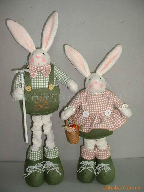 国外派对小兔复活节公仔工艺品