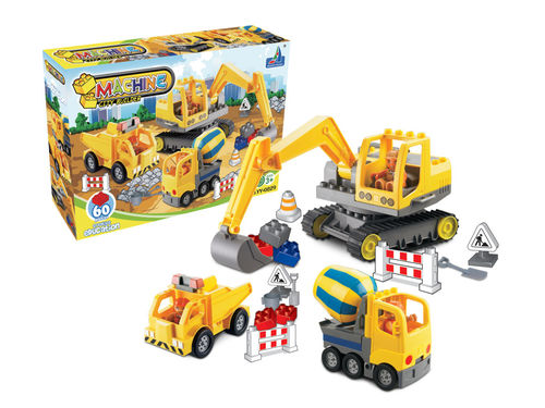 工程车积木玩具 海鹏达 儿童启蒙益智拼装玩具