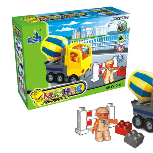 工程车积木玩具 海鹏达儿童启蒙积木益智拼装玩具