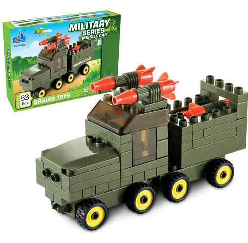 儿童启蒙益智拼装型导弹车积木玩具海鹏达儿童过家家组装积木