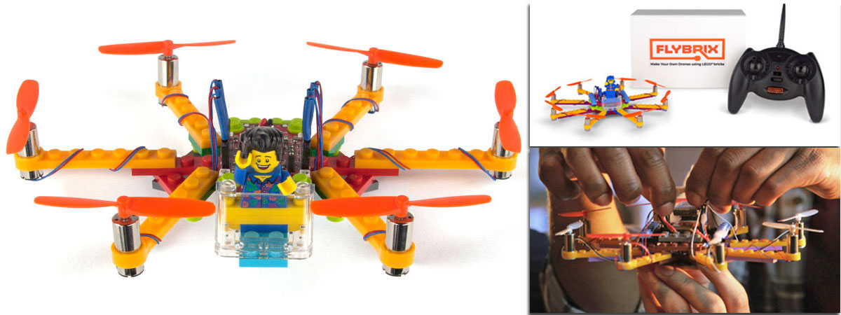由乐高玩具组装的Flybrix无人机：随意拼装+摔不死
