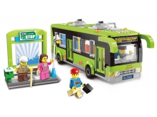 启蒙积木拼装玩具颗粒积木城市系列公交车1121