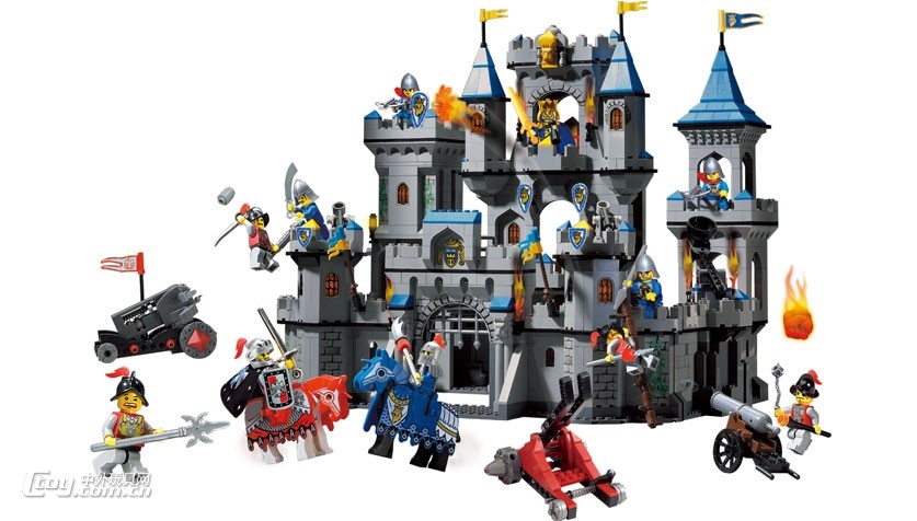 启蒙积木拼装玩具颗粒积木城堡系列狮王城堡1023