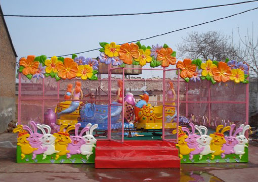 郑州金公主游乐设备美人鱼兔子花喷球车直销厂家