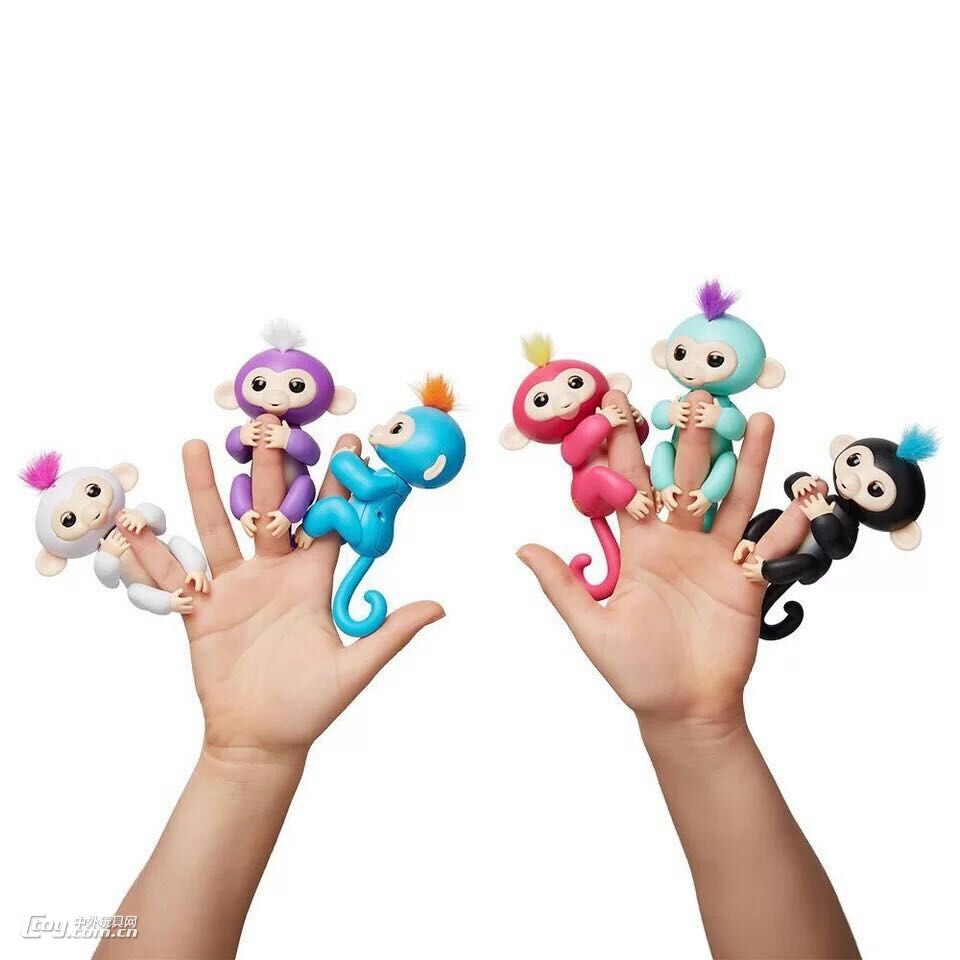 二代多彩手指猴多色随机混装(眨眼、摇头、声音、触摸功能)批发