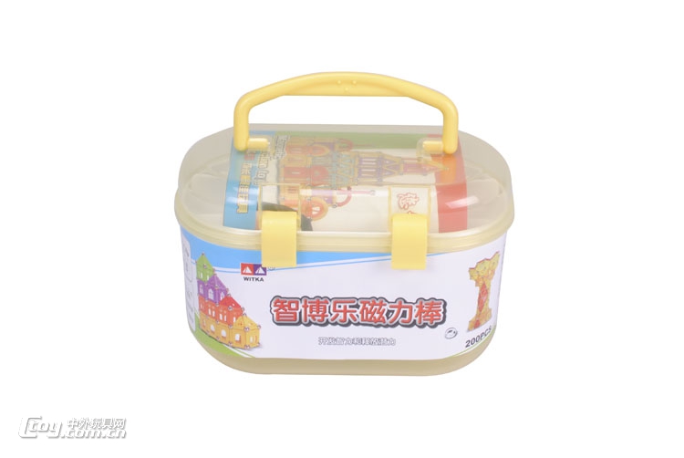 智博乐磁力棒玩具200件小桶装吸铁磁棒短棒磁力积木儿童玩具