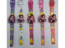 新款益智迪士尼公主卡通儿童手表五色混装批发