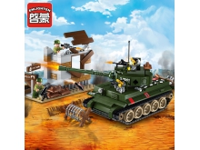 启蒙战地系列军事积木拼装坦克军团模型1711坦克反攻战