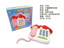 新款益智卡通蘑菇电话机带声光不包电批发