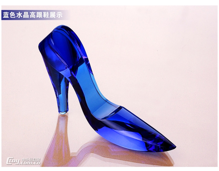 水晶鞋摆件 出口水晶玻璃鞋 广州精兴水晶摆件厂