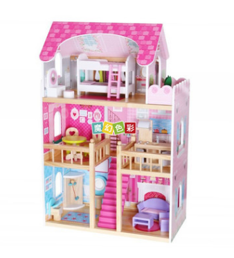 外贸出口 木制娃娃屋玩具 木制过家家玩具屋 孩子梦想乐园
