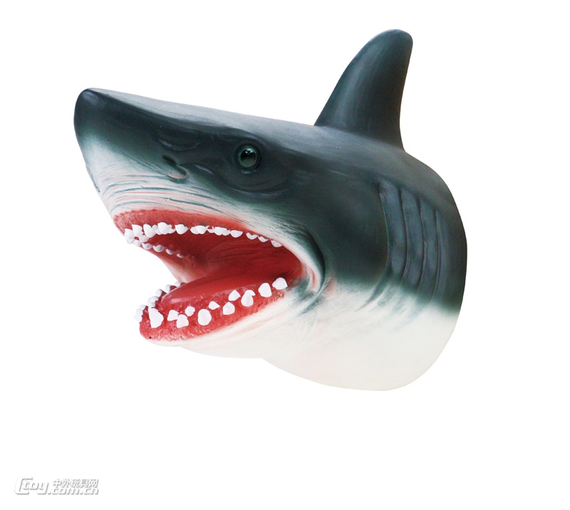 仿真动物软胶手偶X301鲨鱼头手偶玩具
