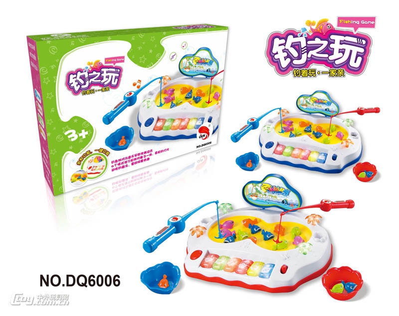 电动音乐钢琴钓鱼游戏亲子益智互动玩具(2色混）DQ6006