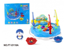 音乐钓鱼盘游戏宝宝亲子互动戏水玩具（3色混）FT-D118A