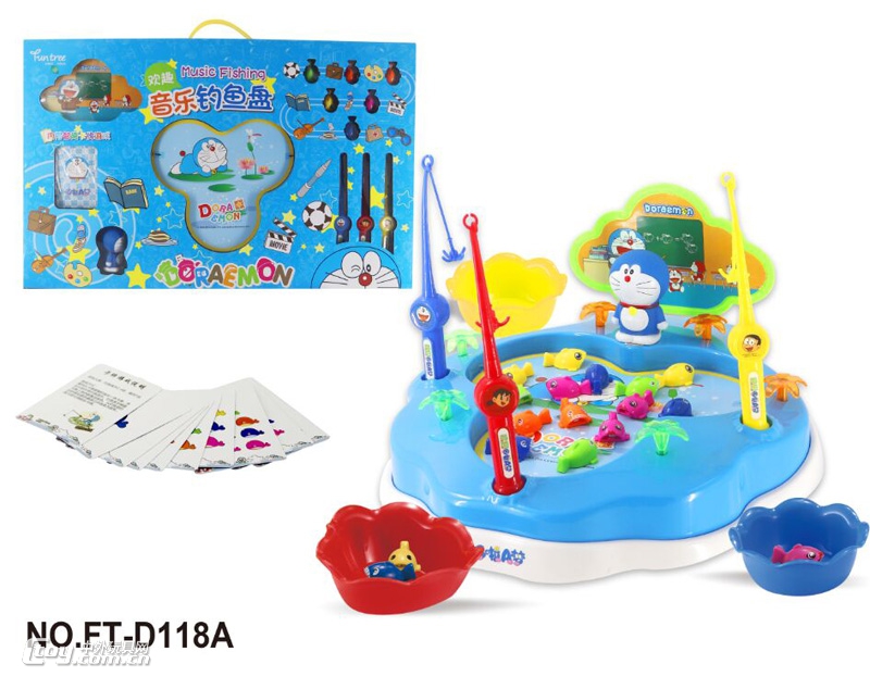 音乐钓鱼盘游戏宝宝亲子互动戏水玩具（3色混）FT-D118A