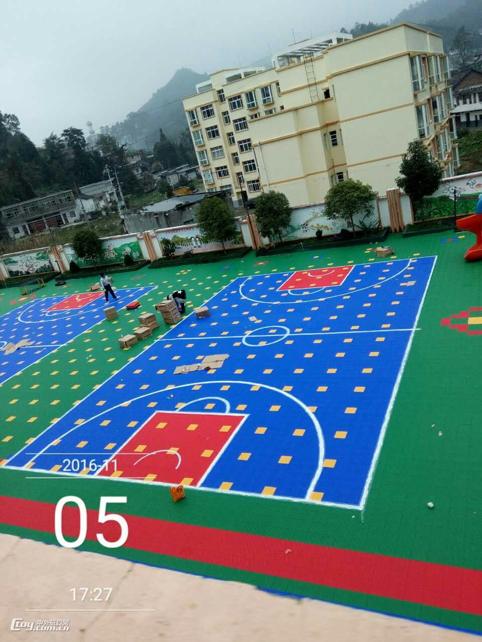 塘沽区幼儿园拼装地板小学篮球场