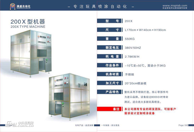 满盛玩具喷涂200X新型机器简介