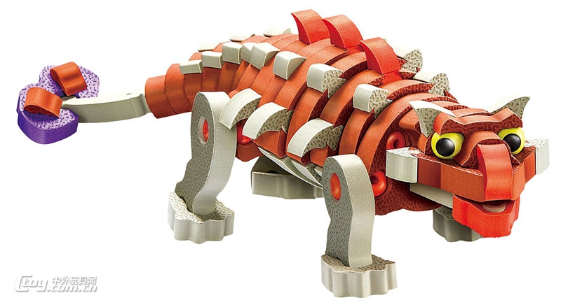 侏罗纪世界609甲龙3D立体EVA泡沫软积木手工创意拼装玩具