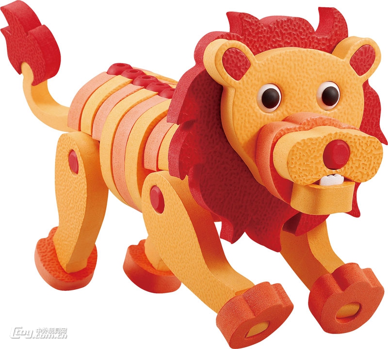EVA泡沫积木618狮子儿童拼插手工动物创意儿童玩具
