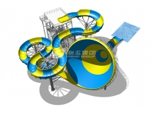 广州潮流水上乐园设备厂家提供旋风大喇叭滑梯
