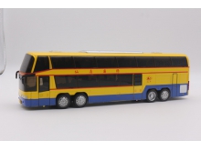 YS004双层巴士声光回力合金车玩具