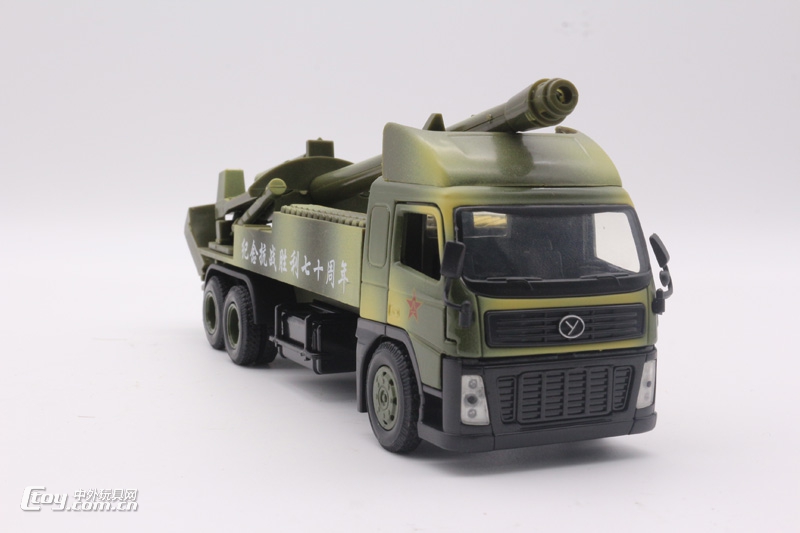 YS006-2高炮车合金军事模型车玩具