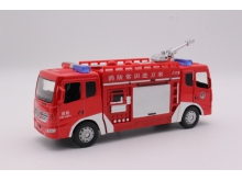 YS805A双头消防车水枪款声光合金回力车模玩具批发
