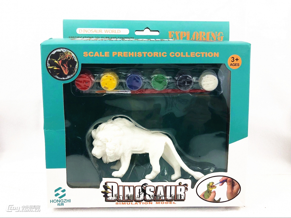 搪胶玩具定制加工厂家DIY涂鸦白模胚涂色豹子动物公仔模型