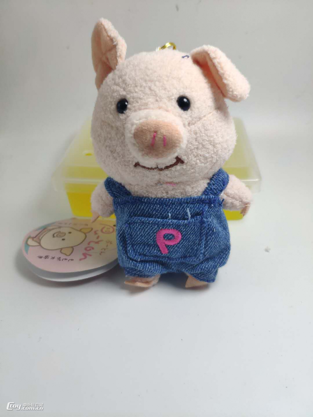 厂家直销日系可爱小猪草帽背带裤猪毛绒公仔玩具玩偶挂件定制