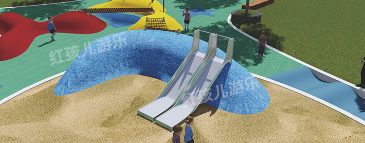 创意不锈钢滑梯无动力亲子乐园系列 彩虹绳网趣味游乐设备批发