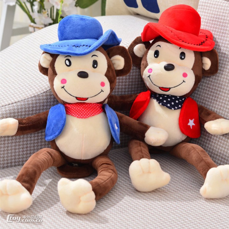 可爱大嘴猴子定制批发生产毛绒玩具公加工来图来样出口外贸品质