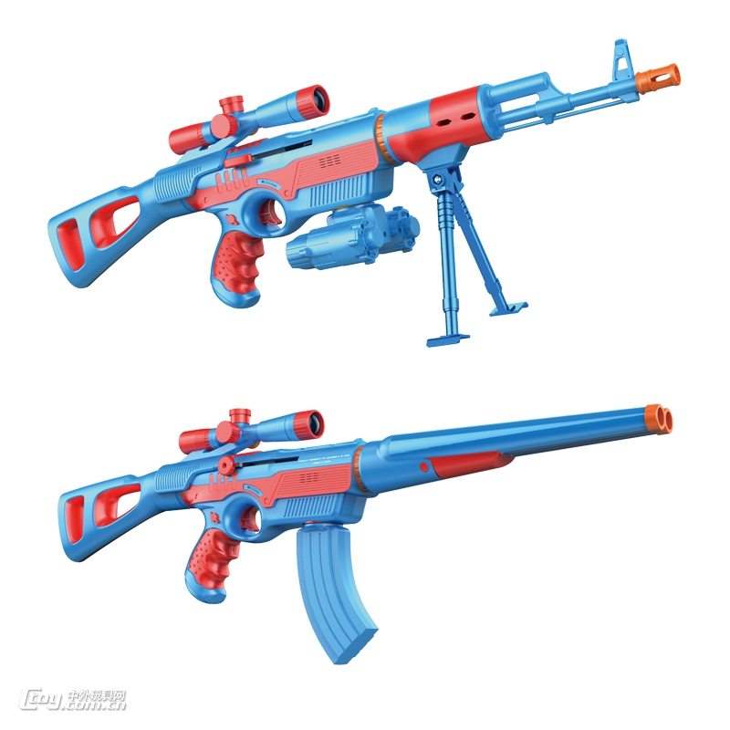 MAGFUN磁性玩具组合枪（超人款） 猎枪+AK47—蓝红